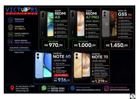 VICTORS CELULARES E PAPELARIA 17 98200-5000
